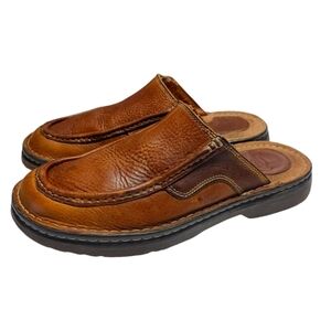 Dr. Martens Carmel Brown Leather Slip On Loafer Mule Flats Mens Size 10